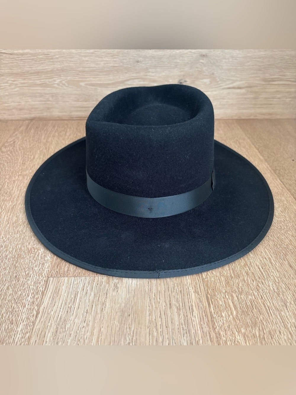 Gigi Pip black Monroe Rancher felt fedora hat size M/L adjustable western - Picture 5 of 8